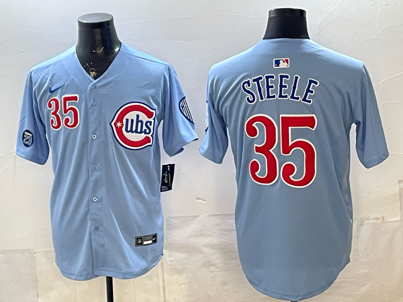 Men 2026 Chicago Cubs #35 Steele blue Game Nike MLB Jersey2026001 ->chicago cubs->MLB Jersey